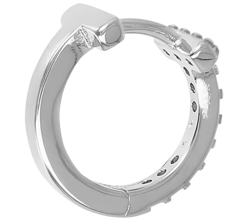 Diamonique 0.20 cttw 1/2" Hoop Earrings, Sterli ng Silver — View 8