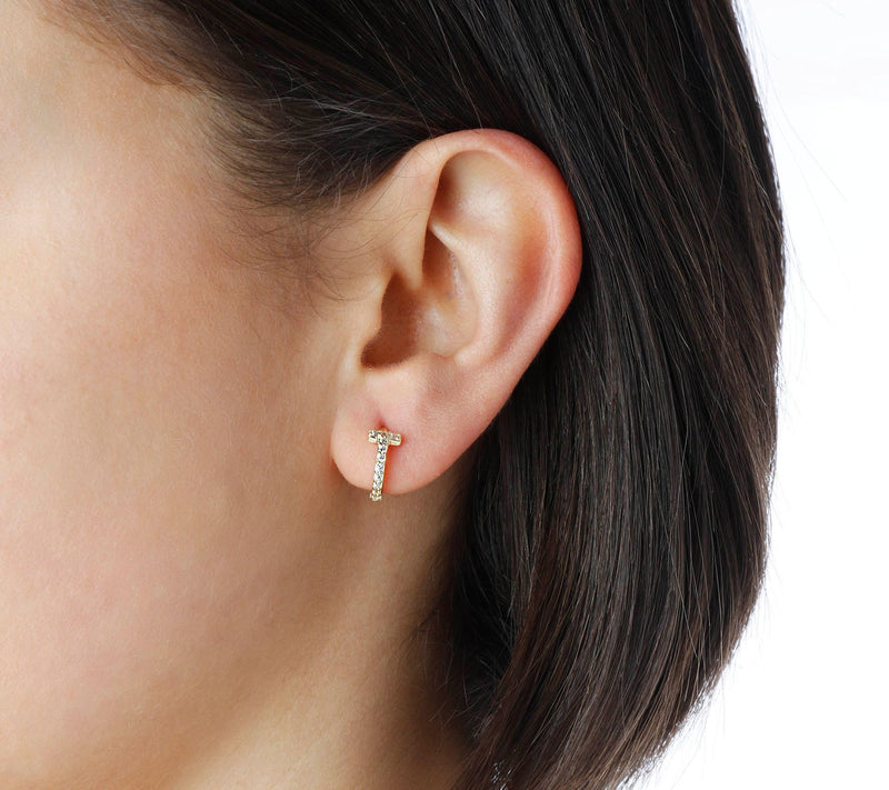 Diamonique 0.20 cttw 1/2" Hoop Earrings, Sterli ng Silver — View 9