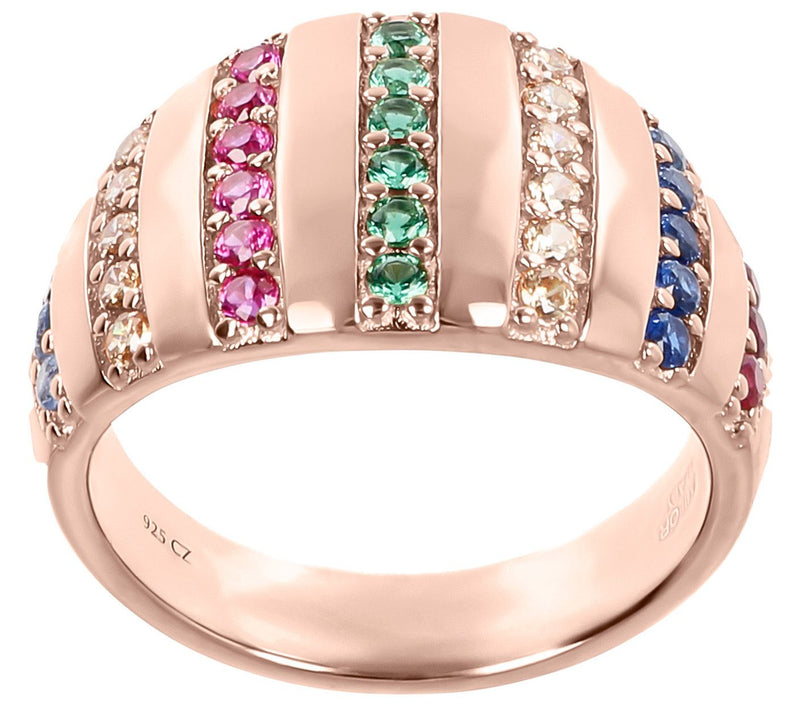 Colors of Diamonique 0.60 cttw Band Ring, Sterl ing Silver — View 5