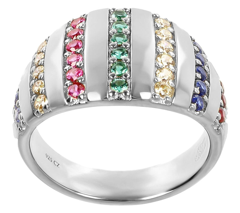 Colors of Diamonique 0.60 cttw Band Ring, Sterl ing Silver — View 7