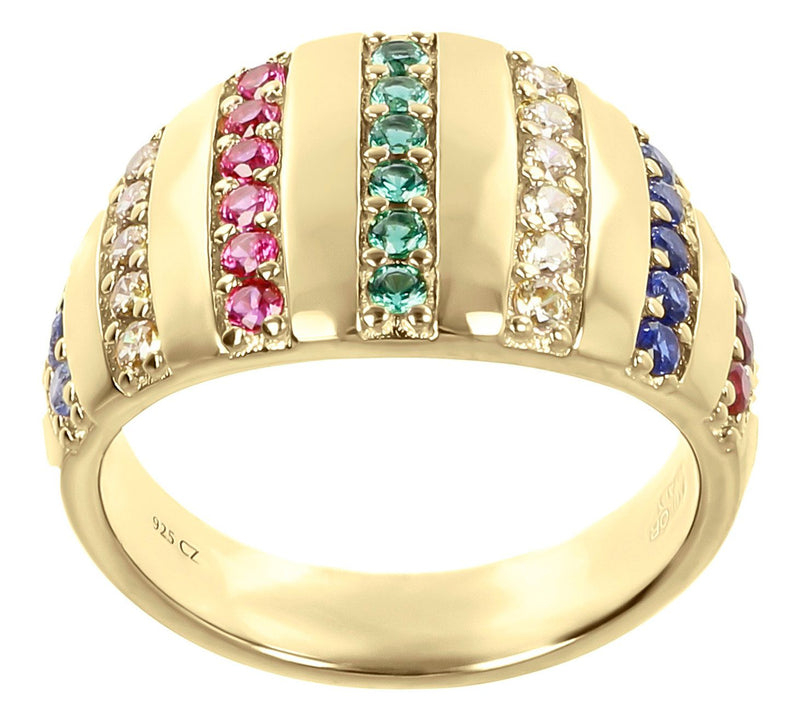 Colors of Diamonique 0.60 cttw Band Ring, Sterl ing Silver — View 3