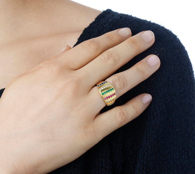 Colors of Diamonique 0.60 cttw Band Ring, Sterl ing Silver — View 10
