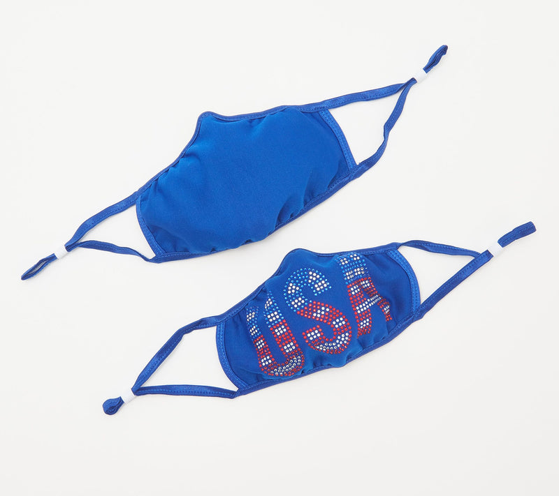 Diamonique Set of 2 Sparkle & Solid Face Coverings — View 7