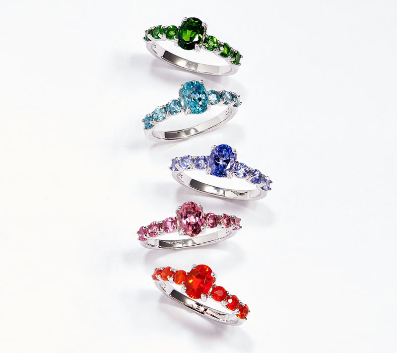 Generation Gems Exotic Oval Cut 7-Stone Ring Sterling Silver — View 16
