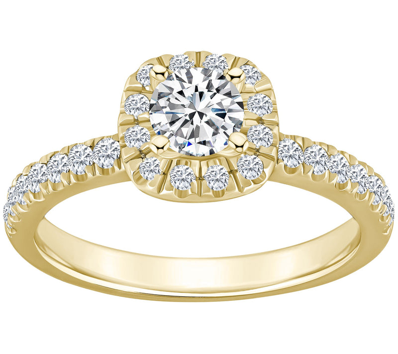 Affinity 0.80 cttw Diamond Halo Engagement Ring , 14K Gold — View 5