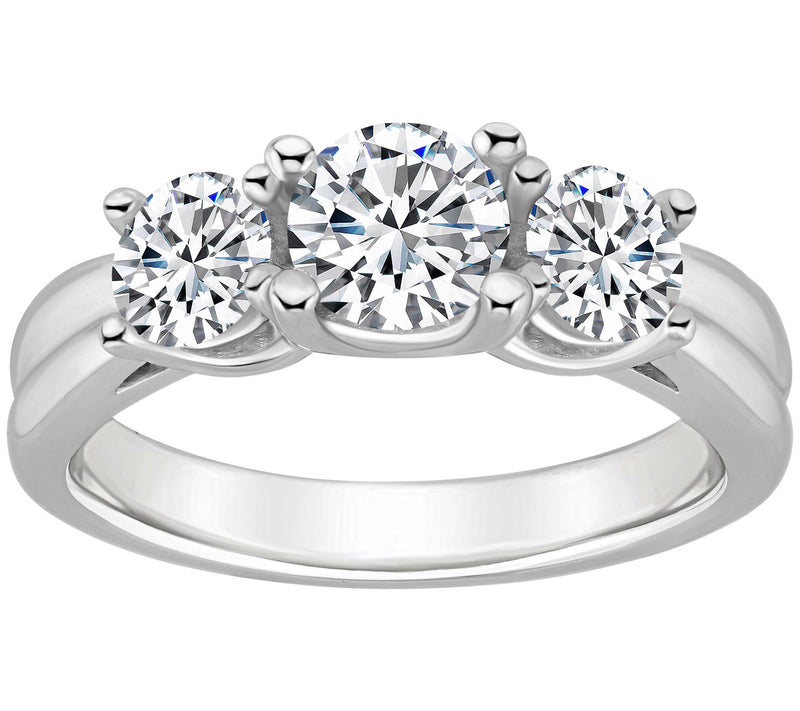 Affinity 1.55 cttw Diamond 3-Stone Ring, 14K Go ld — View 3