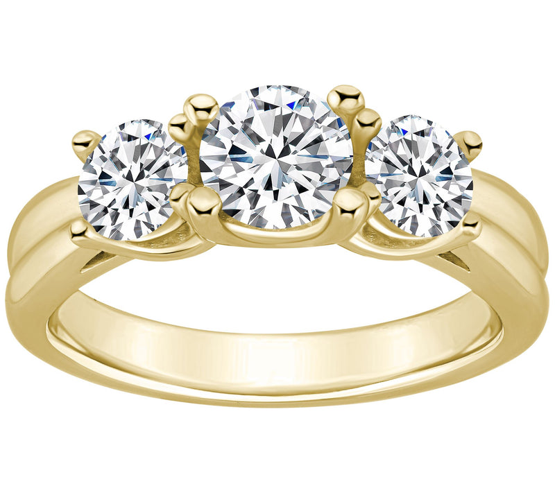 Affinity 1.55 cttw Diamond 3-Stone Ring, 14K Go ld — View 5