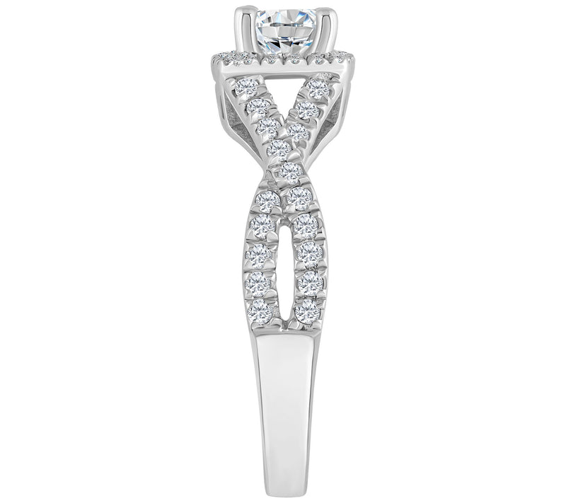 Affinity 0.85 cttw Diamond Halo Engagement Ring , 14K Gold — View 7