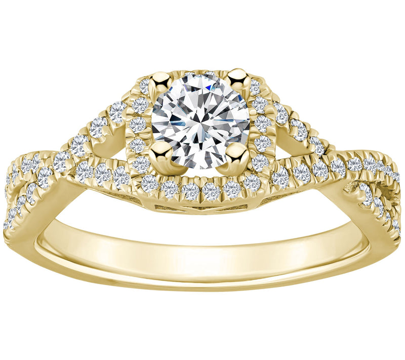 Affinity 0.85 cttw Diamond Halo Engagement Ring , 14K Gold — View 5