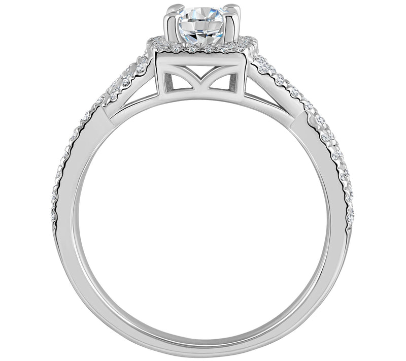Affinity 0.85 cttw Diamond Halo Engagement Ring , 14K Gold — View 6