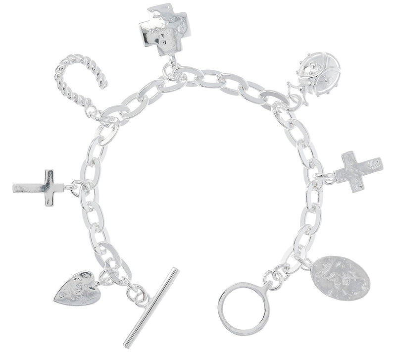 Shawn's Sterling Silver Charms of Courage Bracelet — View 3