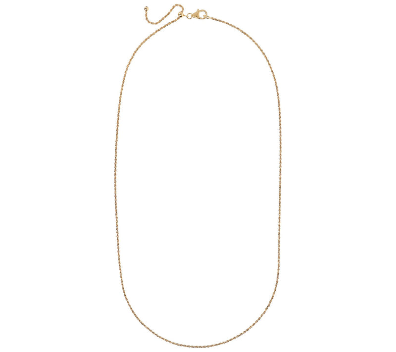 Italian Silver 22" Adjustable Rope Chain Neckla ce, 3.8g — View 8
