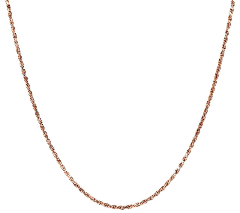 Italian Silver 22" Adjustable Rope Chain Neckla ce, 3.8g — Main view
