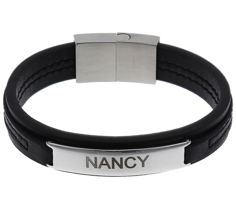 Steel by Design Personalized Leather Bracelet — Main view