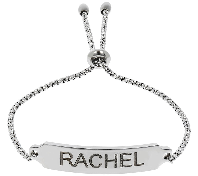 Steel by Design Personalized Polished Adjustabl e Bracelet — View 3