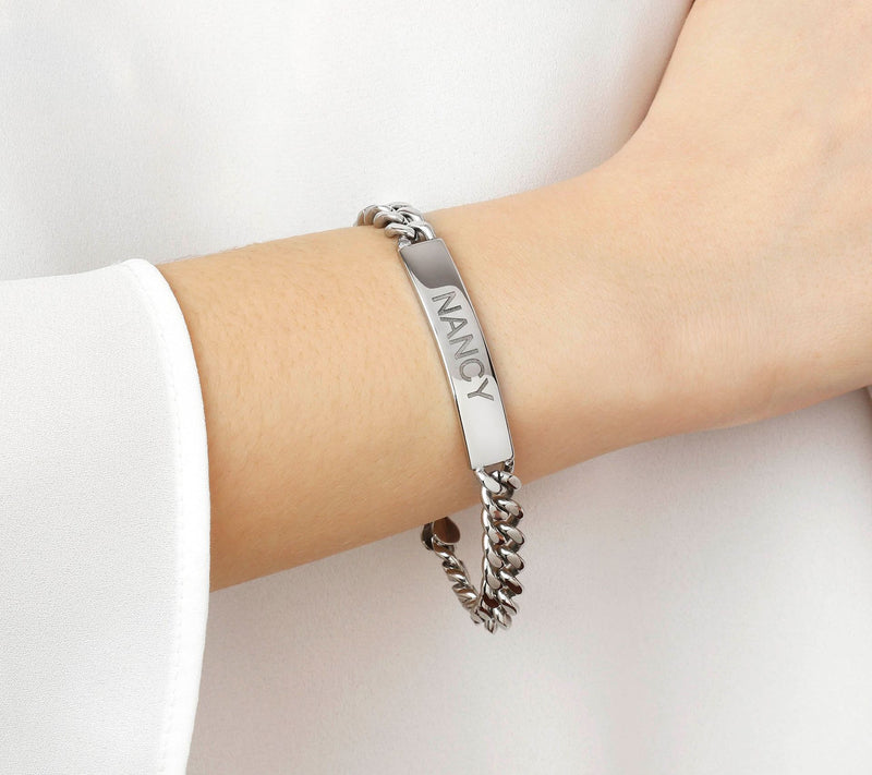 Steel by Design Personalized Curb Link Bracelet — View 5