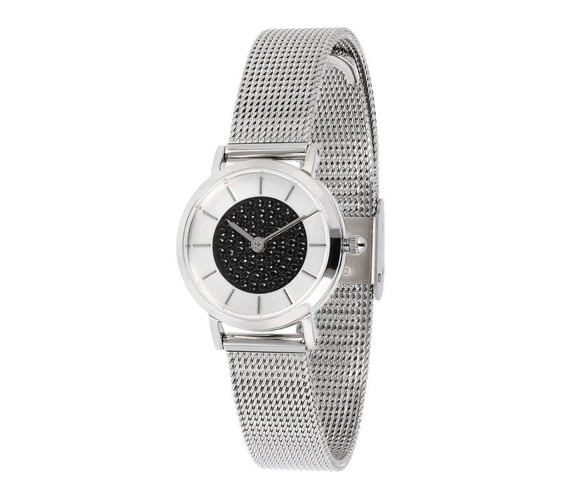 Steel by Design Black Spinel Adjustable Mesh St rap Watch — Main view