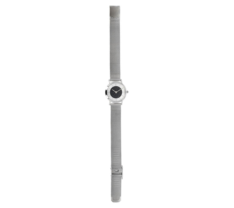 Steel by Design Black Spinel Adjustable Mesh St rap Watch — View 6