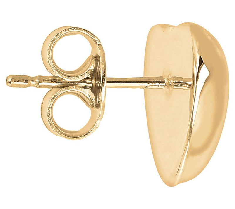 Bronzo Italia Polished Heart Stud Earrings — View 8