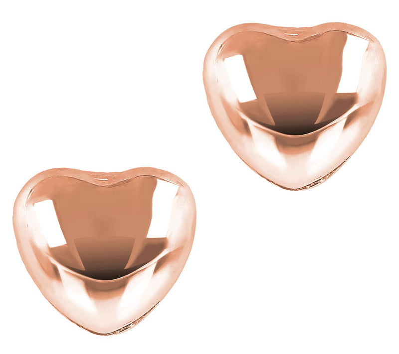 Bronzo Italia Polished Heart Stud Earrings — View 7