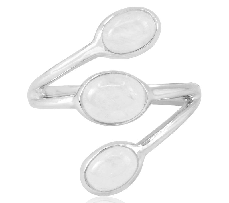 Sterling Silver Rainbow Moonstone Ring — View 4