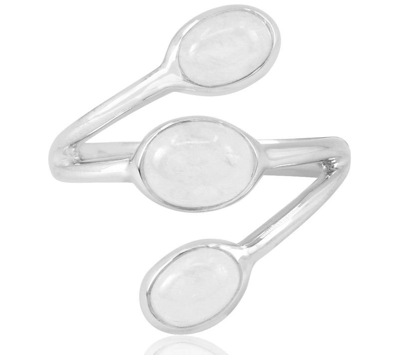 Sterling Silver Rainbow Moonstone Ring — View 3