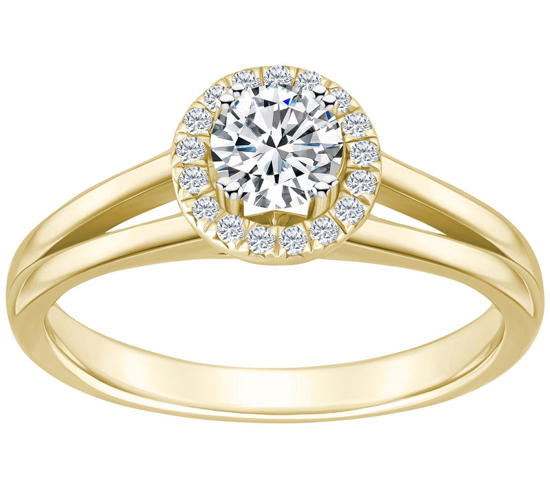 Affinity 0.50 cttw Diamond Halo Engagement Ring, 14K Gold — View 5