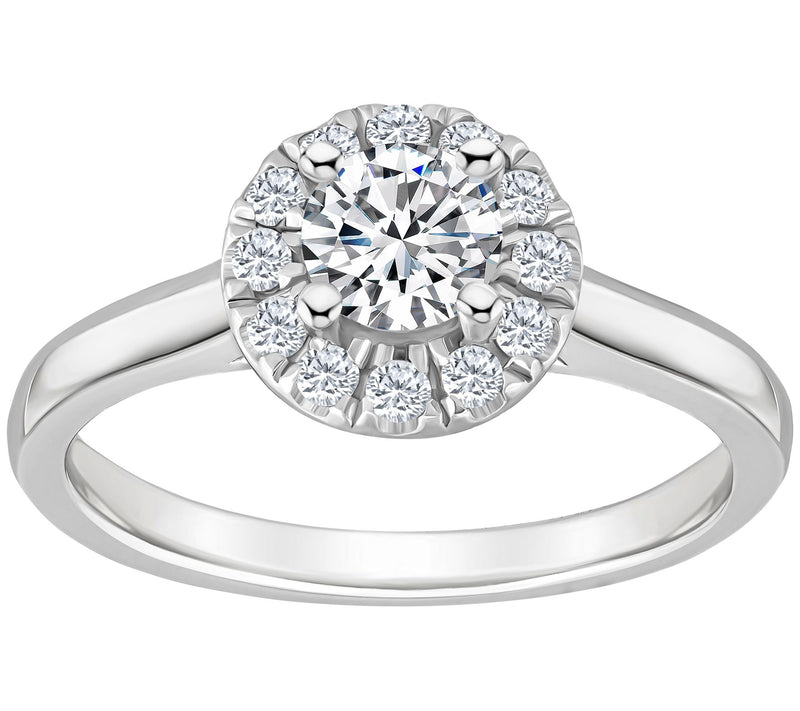 Affinity 0.70 cttw Diamond Halo Engagement Ring, 14K Gold — View 3
