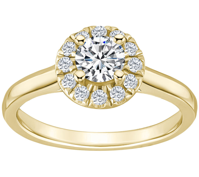 Affinity 0.70 cttw Diamond Halo Engagement Ring, 14K Gold — View 5