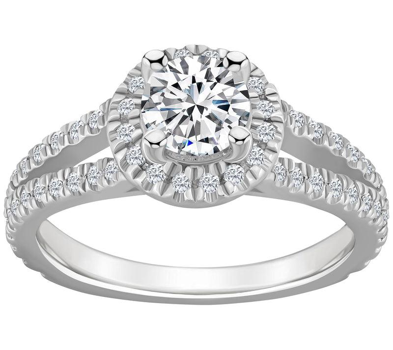 Affinity 1.35 cttw Diamond Halo Engagement Ring , 14K Gold — View 3