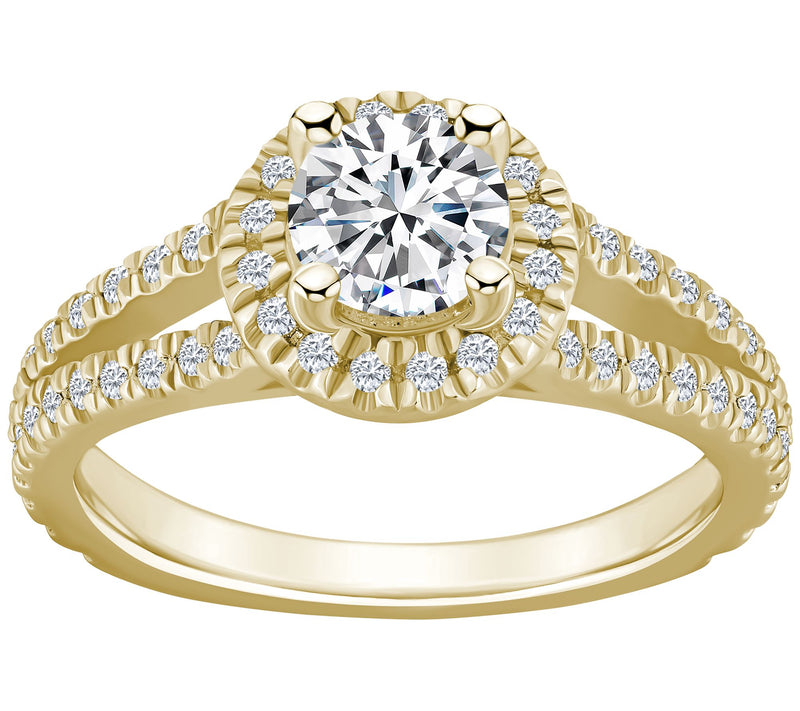 Affinity 1.35 cttw Diamond Halo Engagement Ring , 14K Gold — View 5