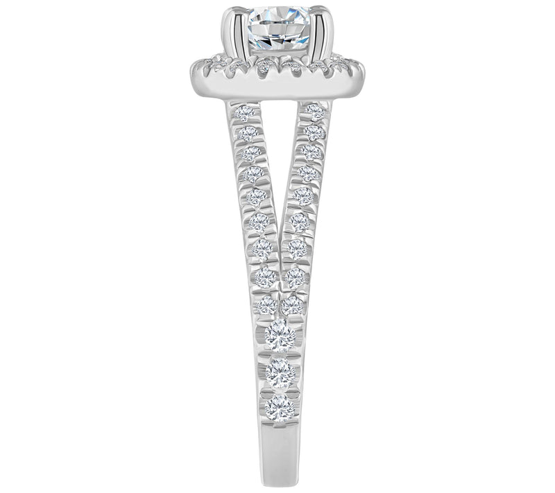 Affinity 1.35 cttw Diamond Halo Engagement Ring , 14K Gold — View 7