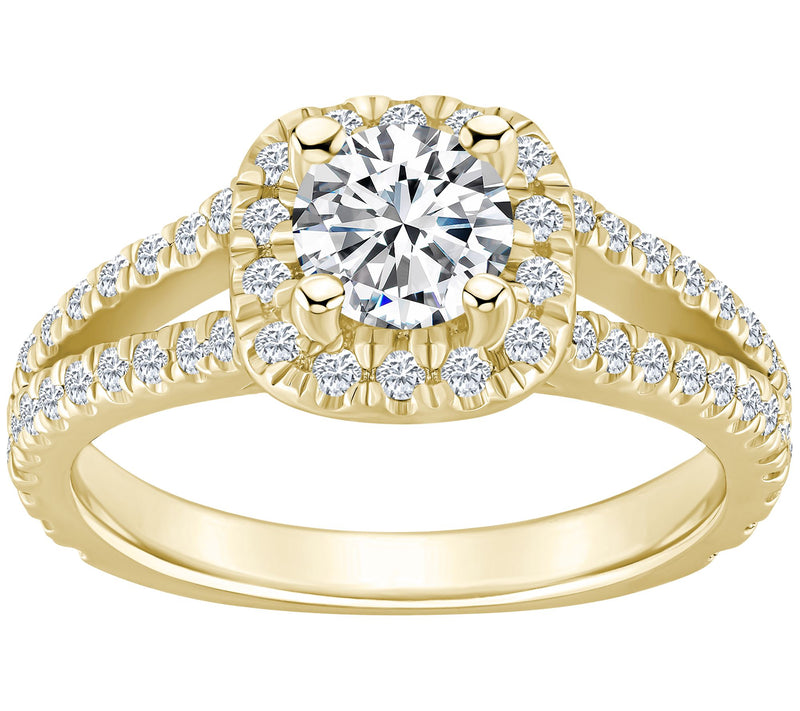 Affinity 1.40 cttw Diamond Halo Engagement Ring , 14K Gold — View 5