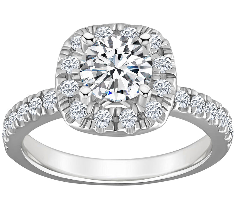 Affinity 1.50 cttw Diamond Halo Engagement Ring , 14K Gold — View 3