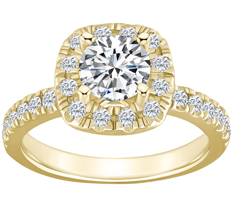 Affinity 1.50 cttw Diamond Halo Engagement Ring , 14K Gold — View 5