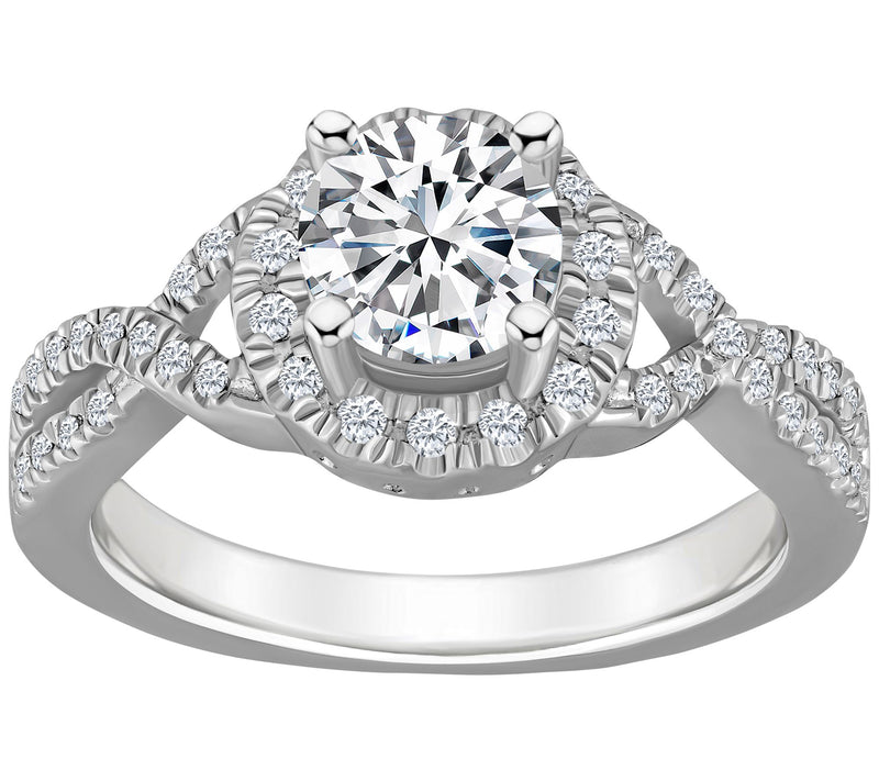 Affinity 1.25 cttw Diamond Halo Engagement Ring , 14K Gold — Main view