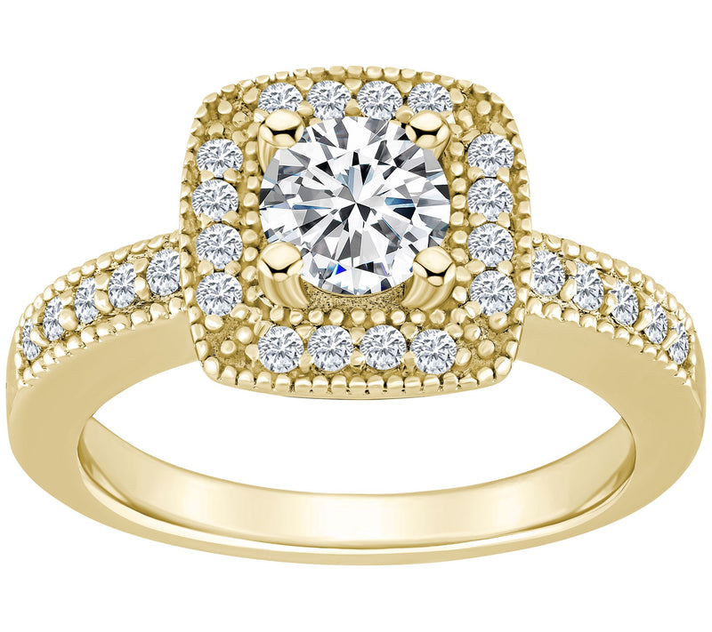 Affinity 1.05 cttw Diamond Halo Engagement Ring , 14K Gold — View 5