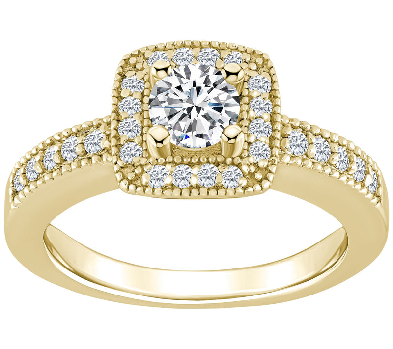 Affinity 0.75 cttw Diamond Halo Engagement Ring , 14K Gold — View 5