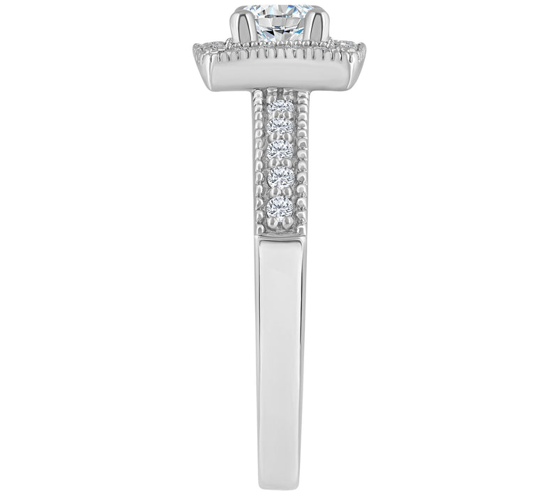 Affinity 0.75 cttw Diamond Halo Engagement Ring , 14K Gold — View 7