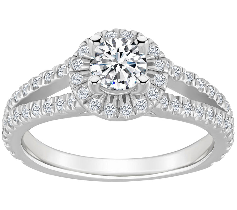 Affinity 1.00 cttw Diamond Halo Engagement Ring , 14K Gold — View 3