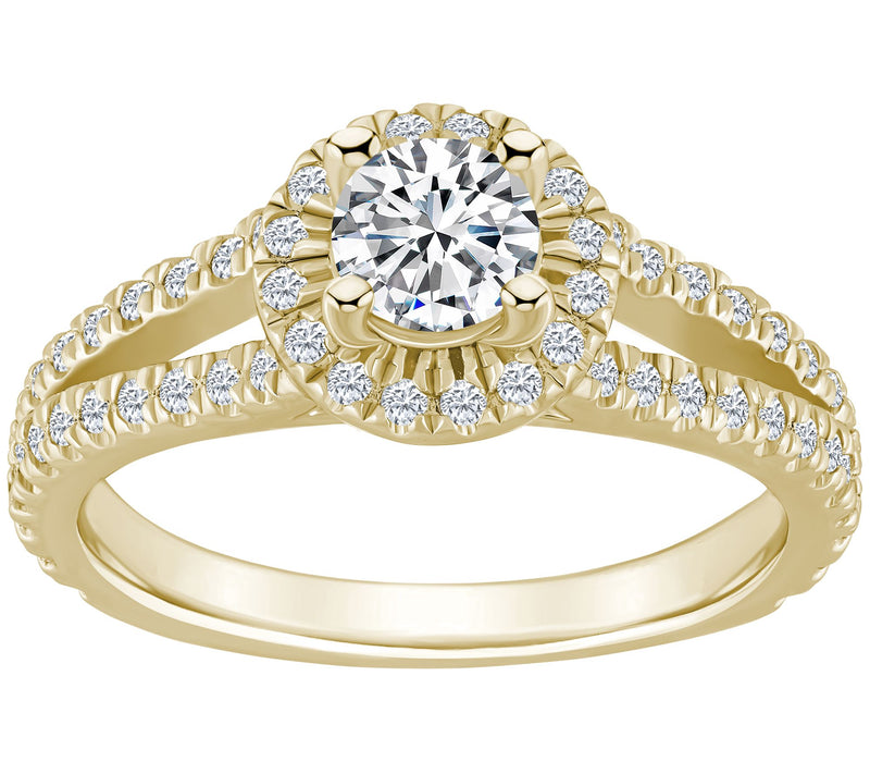 Affinity 1.00 cttw Diamond Halo Engagement Ring , 14K Gold — View 5