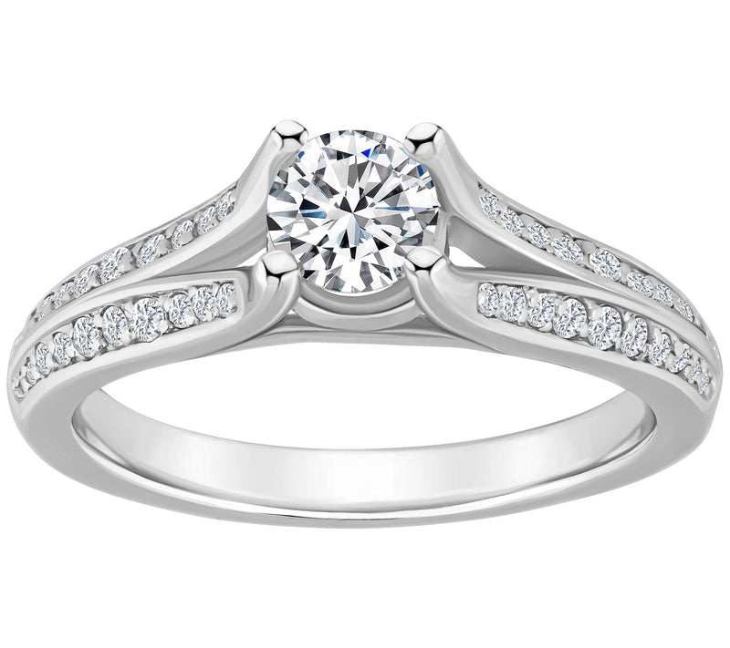 Affinity 0.70 cttw Diamond Split Shank Engageme nt Ring, 14K — Main view
