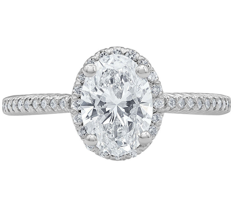 Firelight Lab Grown 14K Gold Oval Diamond Ring, 1.75 cttw — View 2