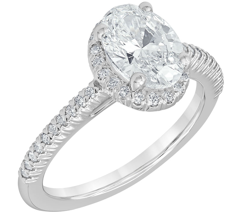 Firelight Lab Grown 14K Gold Oval Diamond Ring, 1.75 cttw — View 3