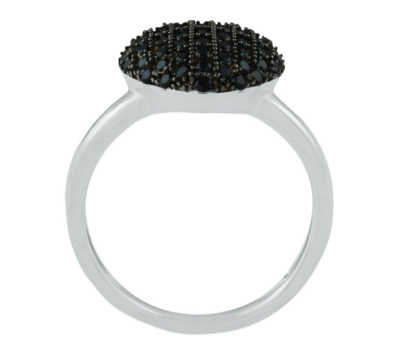 Sterling Silver Black Spinel Heart Ring — View 5