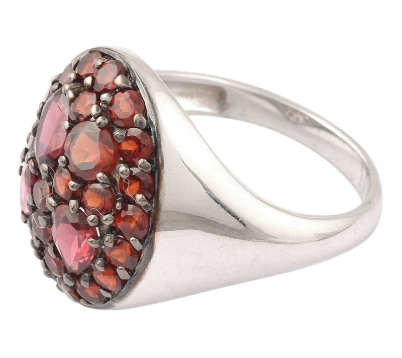 Sterling Silver Garnet and Rhodolite Cluster Ring — View 7