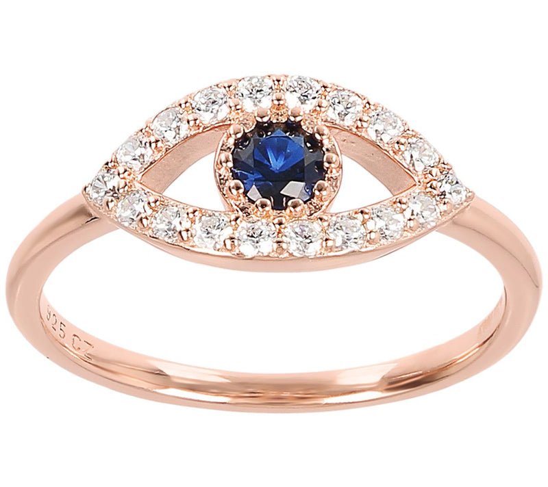 Diamonique 0.35 cttw Evil Eye Ring, Sterling Silver — View 5