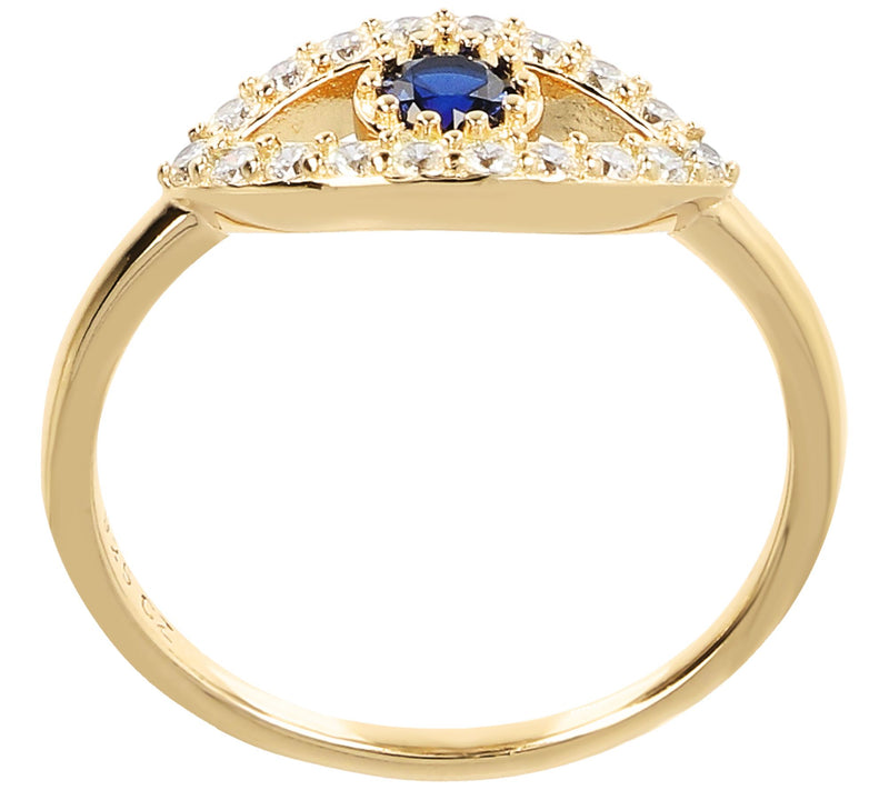 Diamonique 0.35 cttw Evil Eye Ring, Sterling Silver — View 9