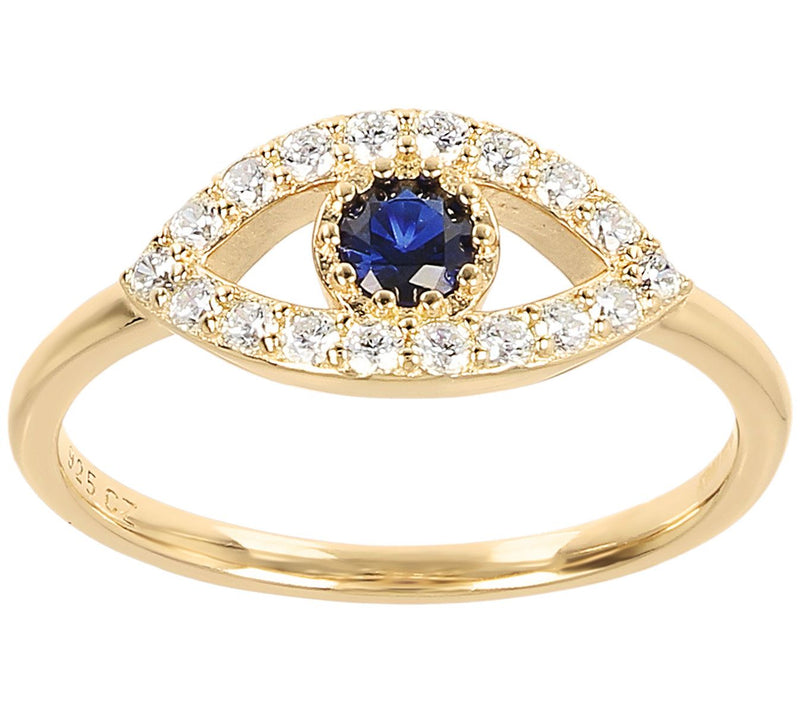 Diamonique 0.35 cttw Evil Eye Ring, Sterling Silver — Main view