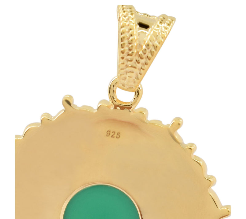Artisan Crafted Sterling Chalcedony Pendant, 14K Gold Plated — View 6